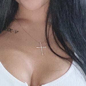 Diamond cross necklace